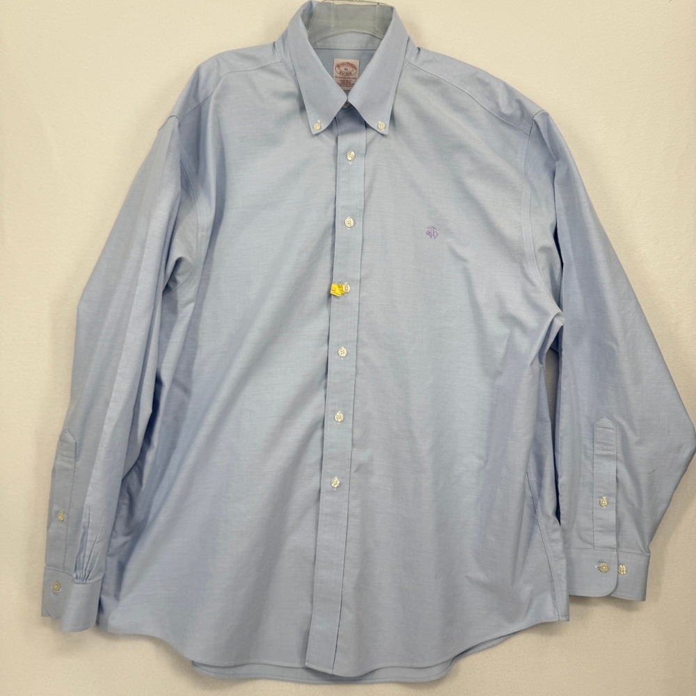 Brooks Brothers Button Down‎ Shirt Mens XL Blue Non-Iron Supima Cotton Reg Fit